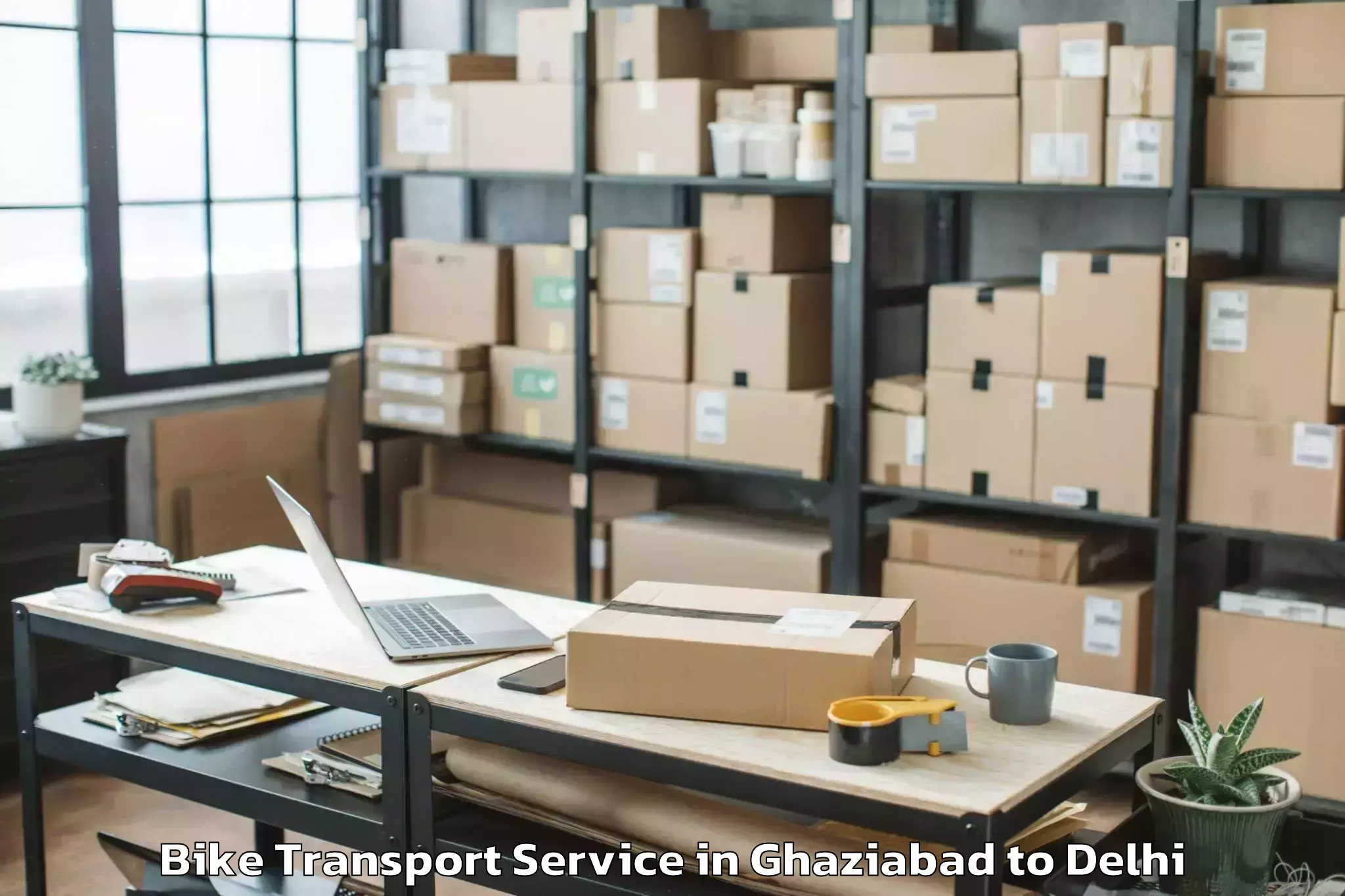 Top Ghaziabad to Parsvnath Mall Akshardham Bike Transport Available